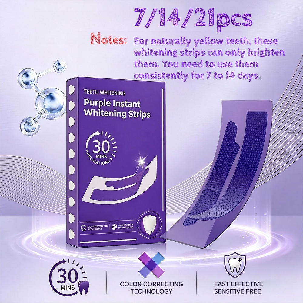 Teeth Whitening Quick - Bandes blanchissantes pour les dents violettes,