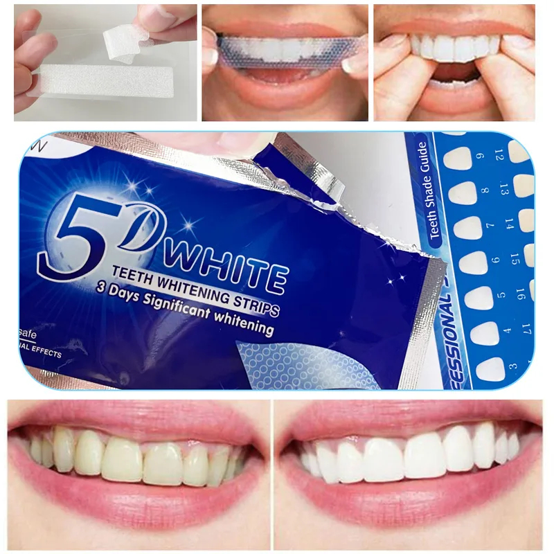 Teeth Whitening With Peroxide - 1-12 pièces Bandes blanchissantes 5D pour