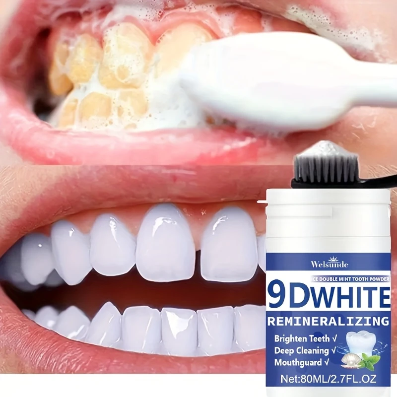 Teeth Whitening Results - Poudre dentaire reminéralisante à l'hydroxyapatite 9D,