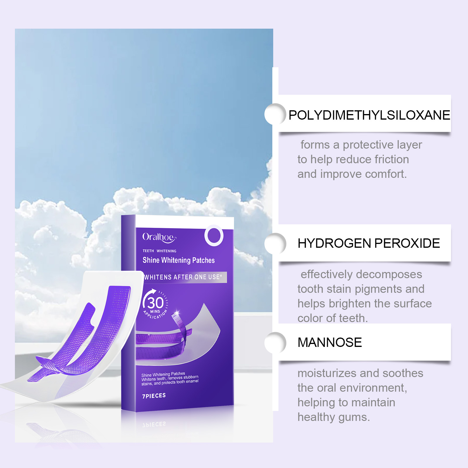 ORALHOE 7 pièces/boîte patchs  - Teeth Whitening Quick avis et prix