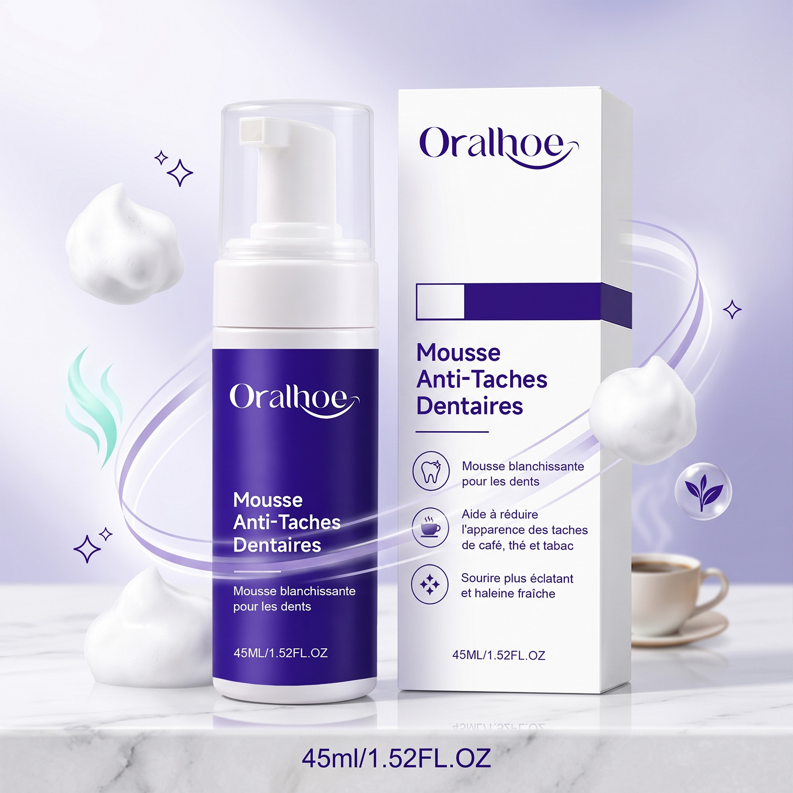 Mousse dentifrice violette bla - Teeth Whitening Foam avis et prix
